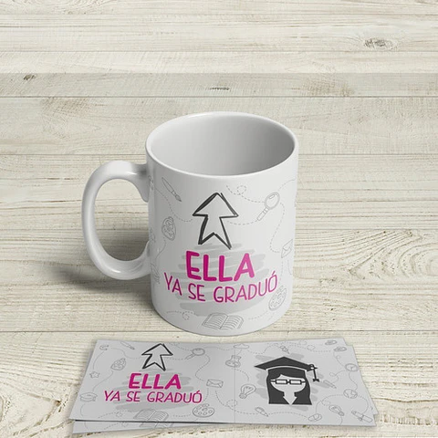 Diseños Plantillas Tazas Graduación Sublimación Editable M2