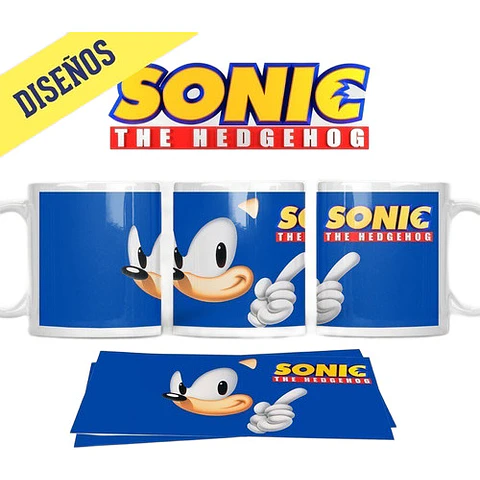 Kit Diseños Plantillas Tazas Sonic Sublimación M1