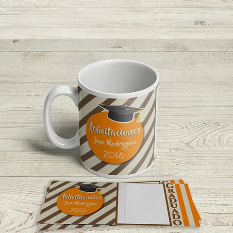 Diseños Plantillas Tazas Graduación Sublimación Editable M2
