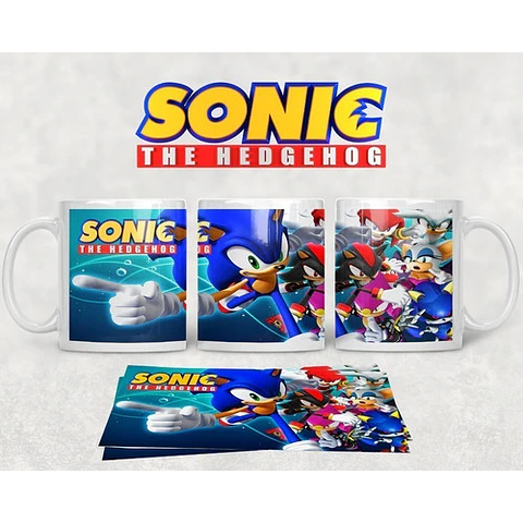 Kit Diseños Plantillas Tazas Sonic Sublimación M1