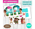 Kit Imprimible Letras 3d Editables Moana +  