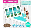 Kit Imprimible Letras 3d Editables Moana +  