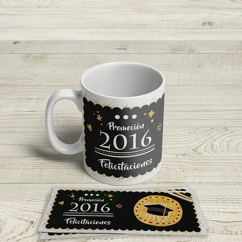 Diseños Plantillas Tazas Graduación Sublimación Editable M2