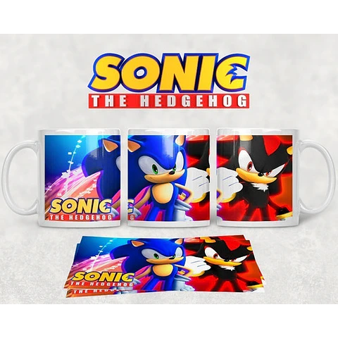 Kit Diseños Plantillas Tazas Sonic Sublimación M1