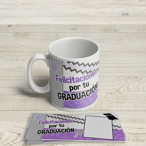 Diseños Plantillas Tazas Graduación Sublimación Editable M2