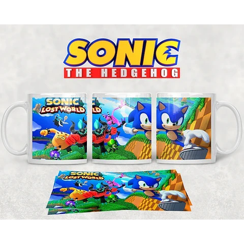 Kit Diseños Plantillas Tazas Sonic Sublimación M1
