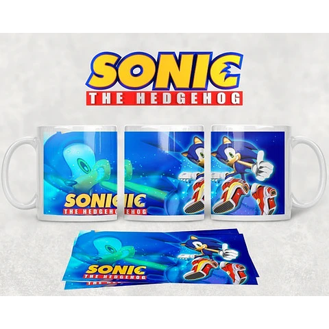 Kit Diseños Plantillas Tazas Sonic Sublimación M1
