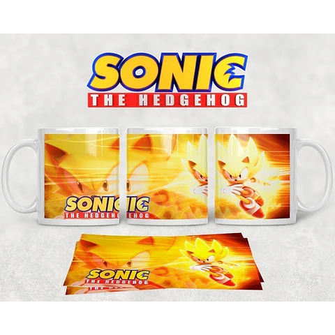 Kit Diseños Plantillas Tazas Sonic Sublimación M1
