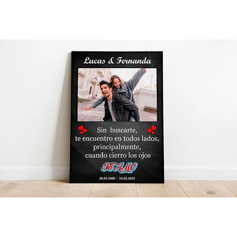 Kit Imprimible X5 Láminas San Valentín Enamorados Con Fotos