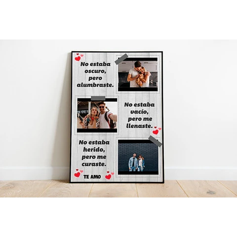 Kit Imprimible X5 Láminas San Valentín Enamorados Con Fotos