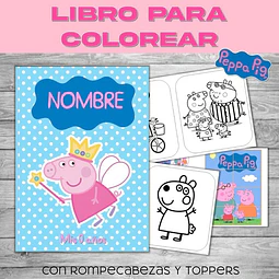 Libro Para Colorear Editable Imprimible De Peppa Pig Hada