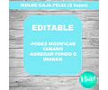 Kit Imprimible Molde Patrón Cajita Feliz Grande Editable 