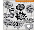Imprimible Photo Props Cartelito 50 Años Cumpleaños Glitter
