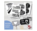Imprimible Photo Props Cartelito 50 Años Cumpleaños Glitter