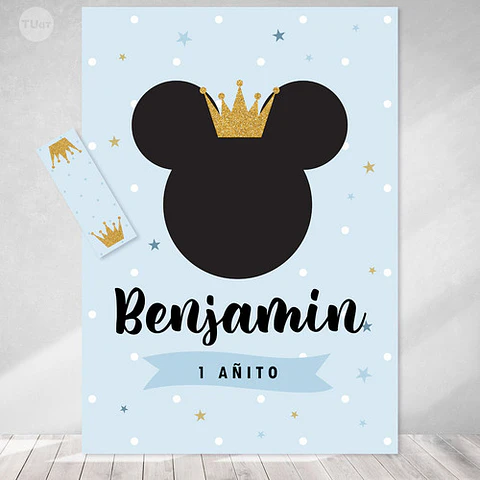 Kit Imprimible Mickey Rey Celeste Pastel Tukit