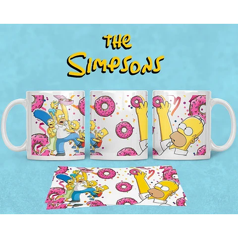 Kit Diseños Plantillas Tazas Los Simpsons Sublimación M6