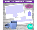 Kit Imprimible Molde Caja Hexagonal Con Tapa
