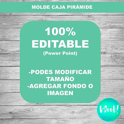 Kit Imprimible Molde Caja Pirámide Editable + Papel Digital