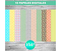 Kit Imprimible Molde Caja Pirámide Editable + Papel Digital