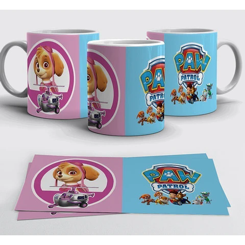 Kit Diseños Plantillas Tazas Paw Patrol Sublimación M1