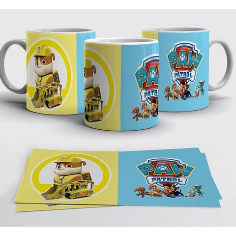Kit Diseños Plantillas Tazas Paw Patrol Sublimación M1