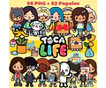 Kit Digital Toca Life Clipart Png + Papeles Digitales