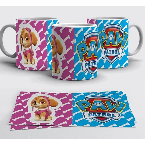Kit Diseños Plantillas Tazas Paw Patrol Sublimación M1