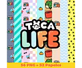 Kit Digital Toca Life Clipart Png + Papeles Digitales