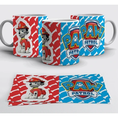 Kit Diseños Plantillas Tazas Paw Patrol Sublimación M1