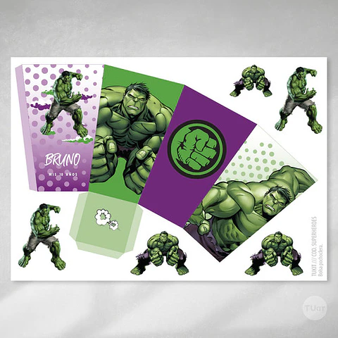 Kit Imprimible Super Heroes - Hulk Superheroe Hulk Candy Bar