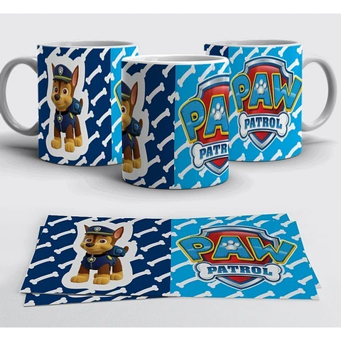 Kit Diseños Plantillas Tazas Paw Patrol Sublimación M1