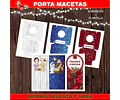 Kit Imprimible X6 Portamaceta Felices Fiestas Editable + 