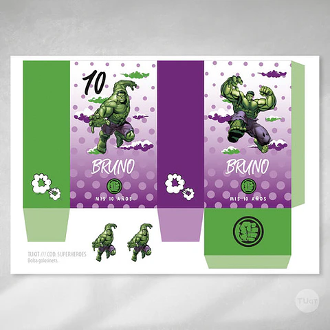 Kit Imprimible Super Heroes - Hulk Superheroe Hulk Candy Bar