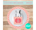 Kit Imprimible X 6 Platos De Sitios + Porta Servilletas