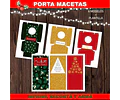 Kit Imprimible X6 Portamaceta Felices Fiestas Editable + 
