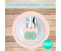 Kit Imprimible X 6 Platos De Sitios + Porta Servilletas