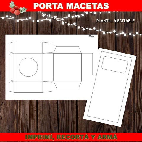 Kit Imprimible X6 Portamaceta Felices Fiestas Editable + 