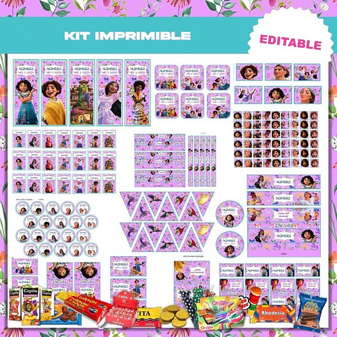 Kit Imprimible Encanto Disney Deco Y Candy 100% Editable!!!