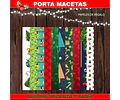 Kit Imprimible X6 Portamaceta Felices Fiestas Editable + 
