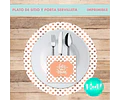 Kit Imprimible X 6 Platos De Sitios + Porta Servilletas