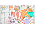 Cliparts Y Papeles Lluvia De Amor Mod. 7  Kit Imprimible