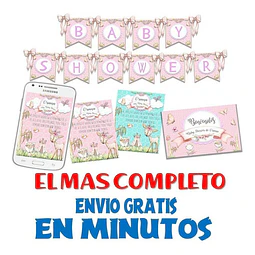 Kit Baby Shower Animalitos Bosque Encantado Romantico Nena