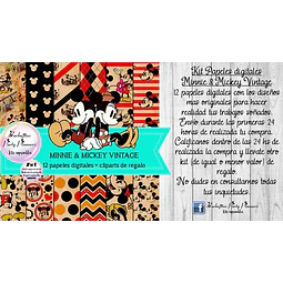 Papeles Fondos Digitales Mickey Y Minnie Vintage Kit