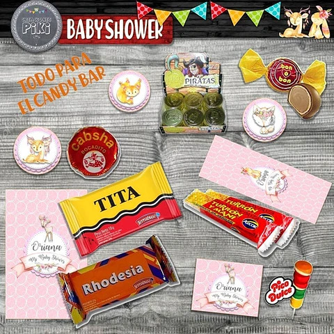Kit Baby Shower Animalitos Bosque Encantado Romantico Nena