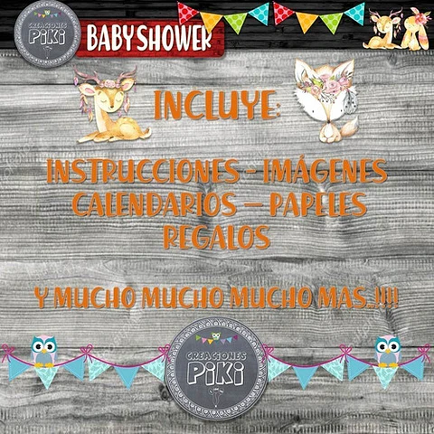 Kit Baby Shower Animalitos Bosque Encantado Romantico Nena