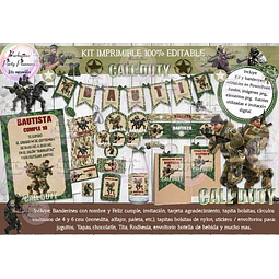Kit Imprimible Candy Bar Call Of Duty 100% Editable