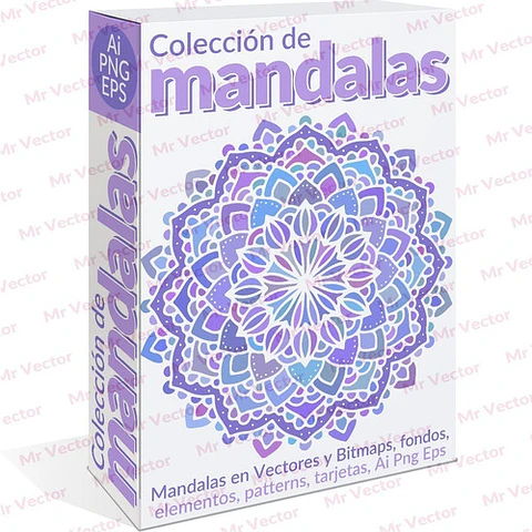 Mandalas Kit De Diseños - Vectores - Imprimir - Ai Eps Png