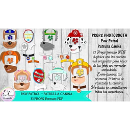 Paw Patrol  Patrulla Canina Props - 33 Props Photobooth
