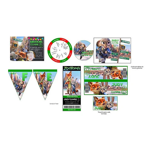 Kit Imprimible Candy Bar Zootopia El Mas Completo