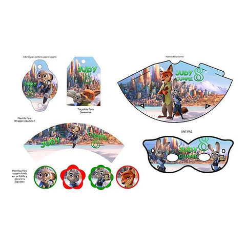 Kit Imprimible Candy Bar Zootopia El Mas Completo